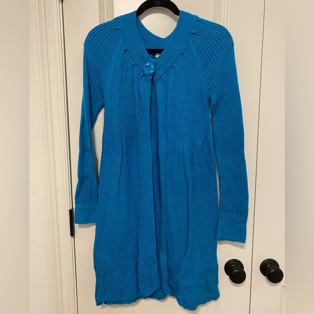 Fossil Teal Duster Cardigan Size S